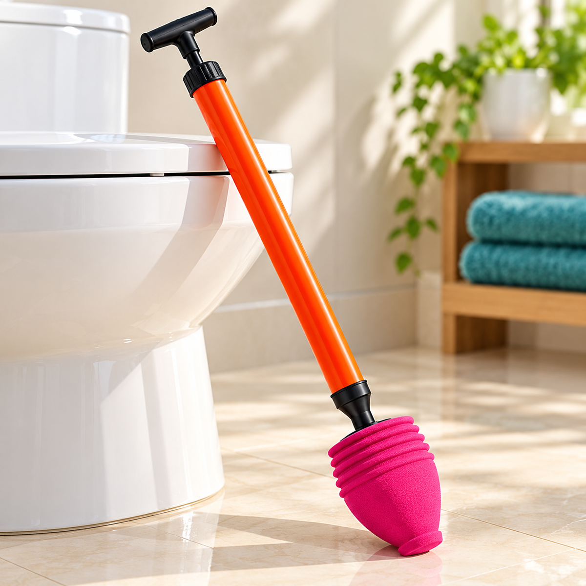 Destapador manual naranja con mango tipo T